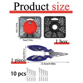200PCS Tackle Set, Split Shot Fishing Weights, Coarse Fishing Tackle - Complete Angling Kit Floats Accessories for Freshwater River with Hooks