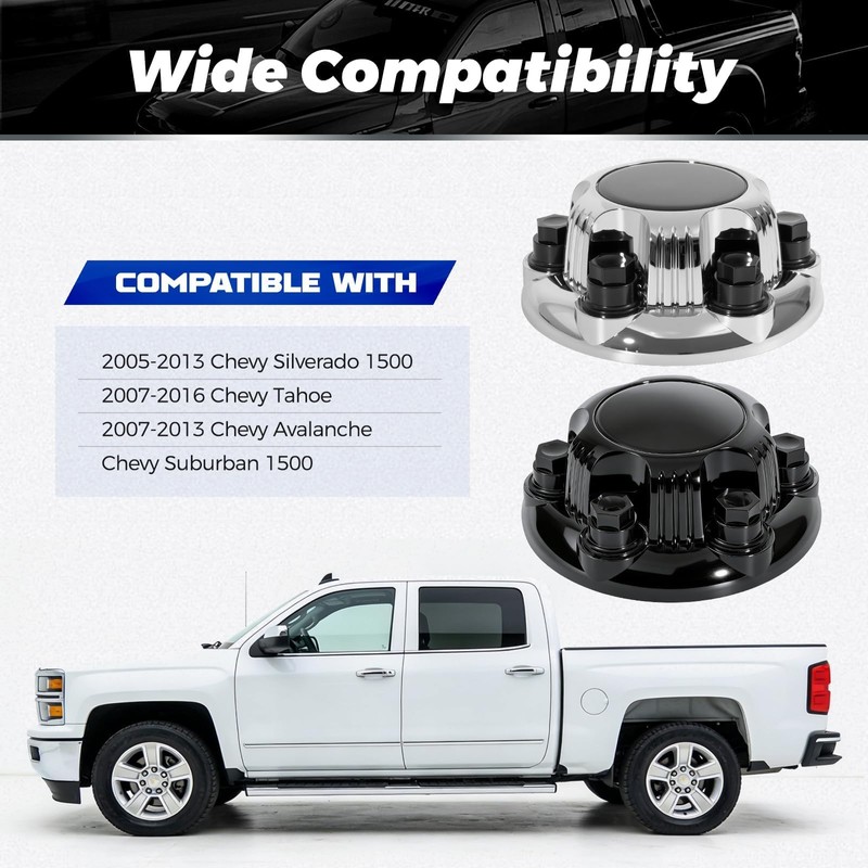 15067580 4PCS Silver Chevy Center Caps 6 Lug Hub Caps
