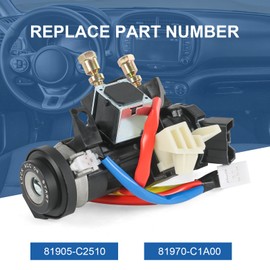 81905-C2510 Ignition Lock Switch Assembly with 2 Keys Compatible with 2015-2019 Hyundai Sonata Ignition Lock Housing Cylinder Replace# 81905C2510 81970-C1A00