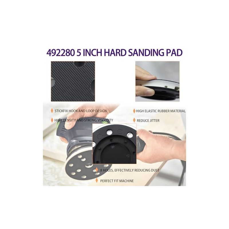 2025 Upgrade 492280 ETS 125 Eq Replacement Sanding Pad Hard