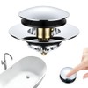 HAOMIAO Universal Pop-Up Bathtub Stopper with Clog-Proof Strainer, Bath Drain
