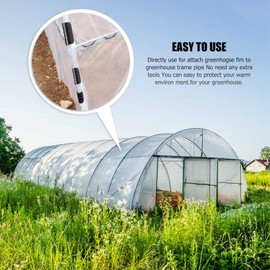 Qezodsx 50PCS Black Greenhouse Plastic Film Frame Pipe Tube and Film Clip Clamp Connector Kit Garden Tool 20mm