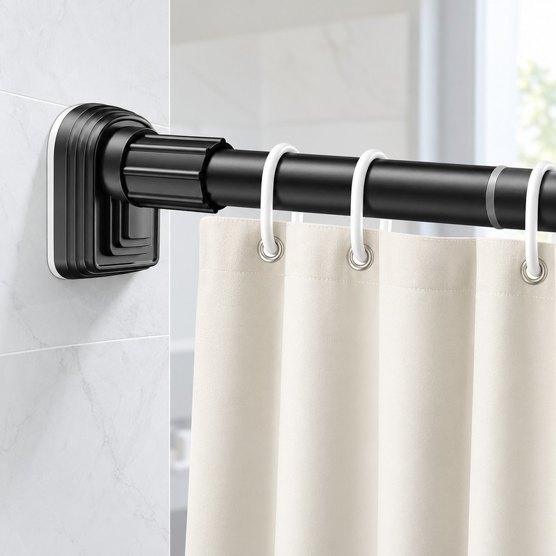 Adjustable Shower Curtain Rod for Bathrooms and Laundry Rooms –