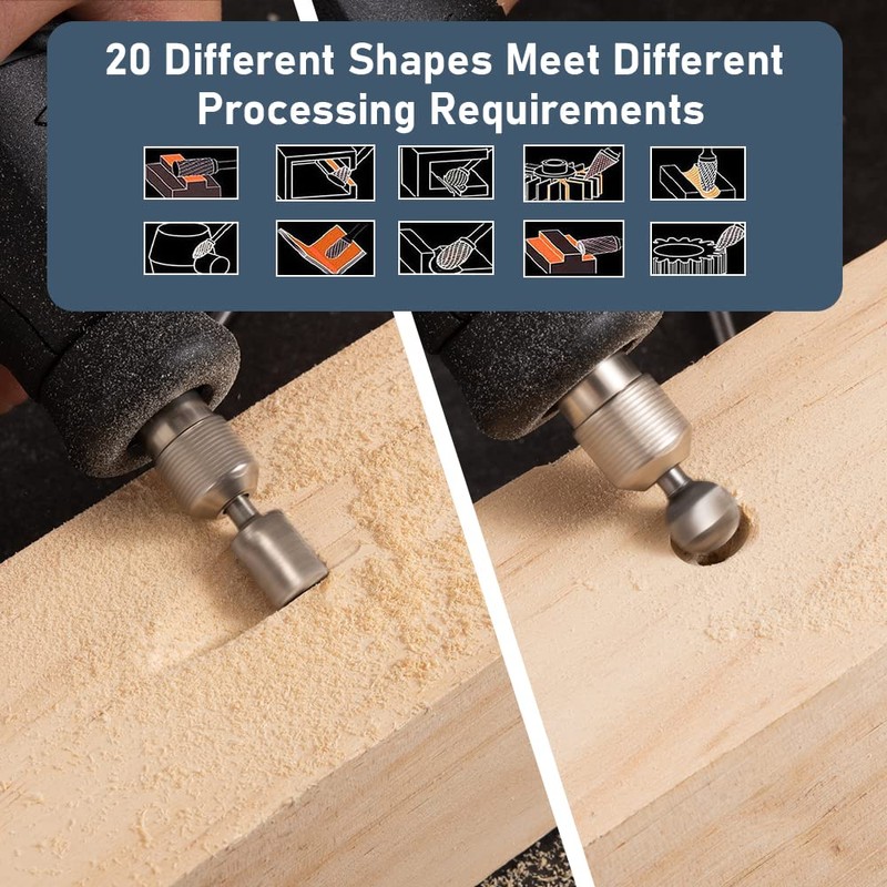 Engraving Router Bit Carving Bits, 20 PCS HSS Rotary Tool