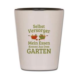 CafePress Garden Gardener Wheelbarrow Gardening Unique and Funny Shot Glass