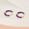 Enamel Hoop Earrings 9mm Tiny Small 18k Gold Plated Silver