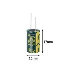 Cermant 10PCS 100V 100UF Capacitor 10x17MM(0.39x0.67in) High Frequency Aluminum Electrolytic Capacitors for TV, LCD Monitor, Game