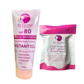 SYGLOW TRIPLE WHITENING LOTION SPF80 & WHIPPED SOAP 125g -BUNDLE