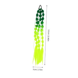 Healeved 2pcs Green Hair Extensions Bubble Ponytail Wig Braided Ponytail Extensions for Women Girls