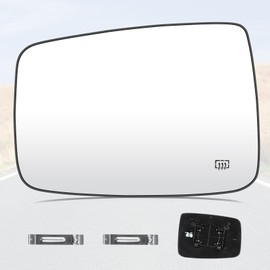 Youxmoto for 2009-2018 Dodge Ram 1500 2500 Driver Left Side View Heated Mirror Glass Replacement, with Back Plate, Replace 68079363AA 68050299AA