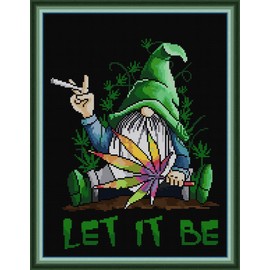 Stitchmelody Stamped Cross Stitch Kits,11CT Printed Pattern Embroidery Kit DIY Home Décor Needlework-Green Dwarf 31cm×40cm