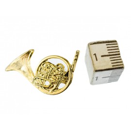 Miniblings French Horn Brooch Pin Badge Wind Instrument Orchestra Horn Gld Mini - Handmade Fashion Jewellery I Lapel Pin Button Pins