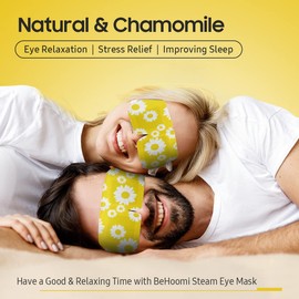 BeHoomi Steam Eye Mask, Heated Eye Mask Warm Compress For Eyes, Disposable Self Heating Moist Heat Eye Masks, Sleep Mask for for Home Office Travel, Stocking Stuffers (CHAMOMILE, 10 Packs)