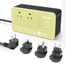 1600W 220V to 110V Converter for European International Travel, Universal Power Plug Adapter Voltage Converter US to Europe, Plug & Play, No Limitations - Power Any American Appliances Overseas