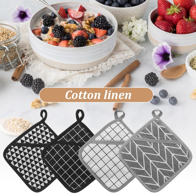 16 Pieces Square Pot Holders Washable Heat Resistant Pocket Mitt