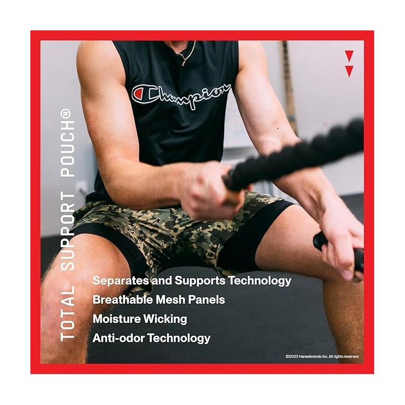 Champion Men's Double Dry Compression Short, Black, Small