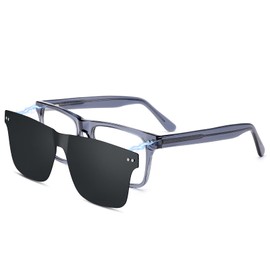 CARFIA Non-prescription Eyeglasses Men's Glasses Frames & Clip on Magnetic Polarized Sunglasses Lens CF5160