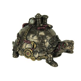 Veronese Design Resin Decorative Boxes Amazingly Detailed Steampunk Tortoise Trinket Box 6.75 X 4 X 4 Inches Bronze