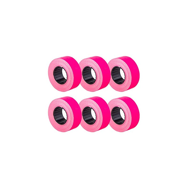 (6 Rollen) Pink 21 x 12 mm farbiger Papieraufkleber Preis