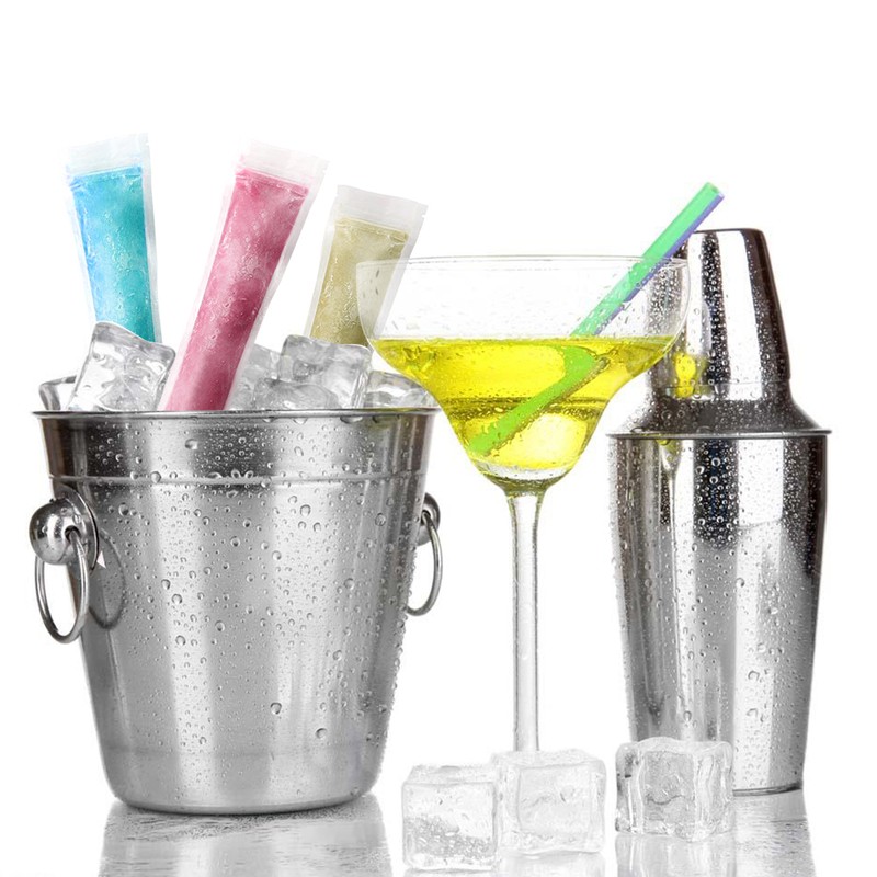 100pcs/Pack Plastic Sicles Freezer Bags Ice Cream Making Mould DIY