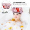Beavorty Bath Cap for Women Elastic Bow Double-Layered Waterproof Shower