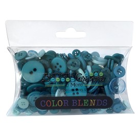 Buttons Galore CB106 Color Blend Buttons, 3-Ounce, Teal Ice, 3 Shades of Teal