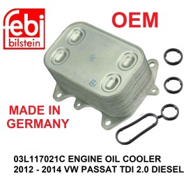 FEBI ENGINE OIL COOLER GERMANY 2011-2014 JETTA PASSAT TDI 2.0L DIESEL 03L117021C
