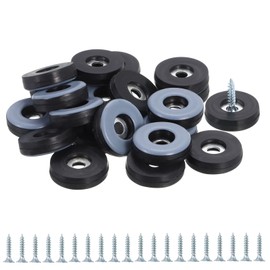 sourcing map Furniture Sliders, 20Pcs 1" - PTFE Round Chair Leg Floor Protectors, Screw-On Furniture Pads with Screw, Chair Glides for Carpet Hardwood Floors