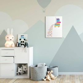 Stupell Industries Color Pop Party Pinata with Rainbow Candy, Designed by Michael Buxton Wall Art, 16 x 20, Canvas