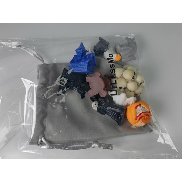 UrLLssMo Halloween Decorative Figurines Set with Haunted House, Skulls, Ghosts,