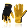 HANDLANDY Men Leather Gardening Gloves, Utility Work Gloves for Garden