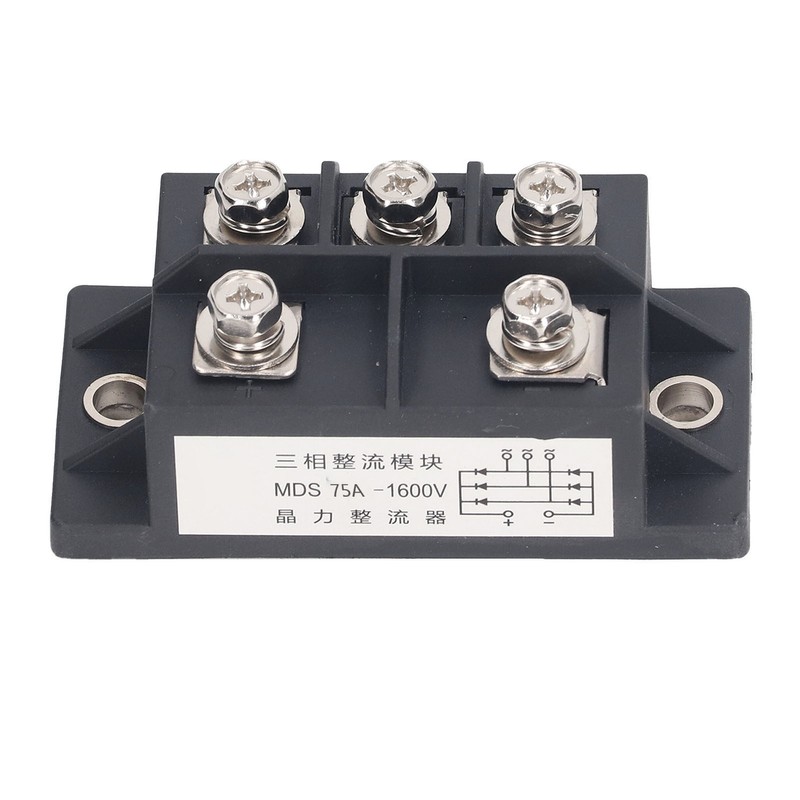 3 Phase Bridge Rectifier 75A 5 Terminal ABS Brass Heat
