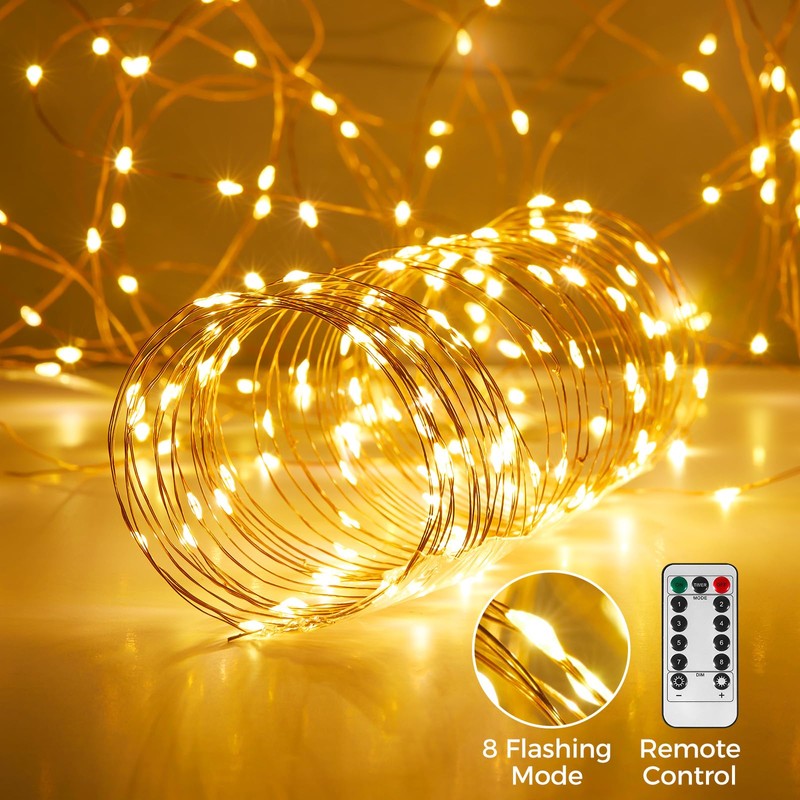 Ariceleo Fairy Lights 65.6 ft. 200 LED USB Twinkle String