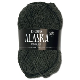 Frida's Wollhaus Drops 50 g Alaska Plain and Mix Crochet Knitting Felting Virgin Wool 30 Colours (Plain 51 | Mottled Olive)