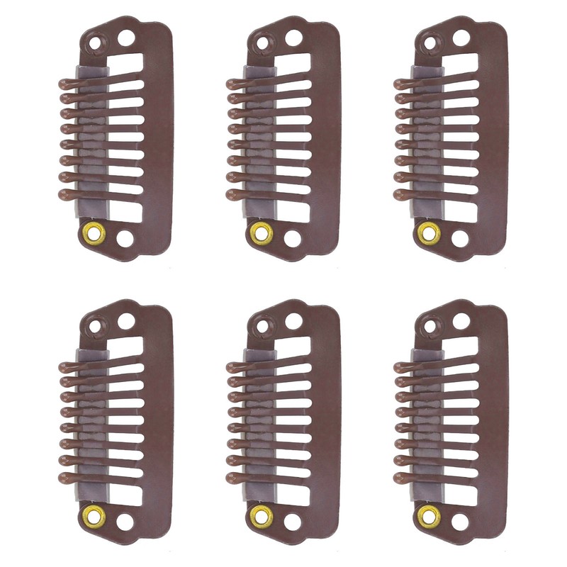 50pcs 8 Tips 8 Teeth Snap Comb Wig Clips Stainless