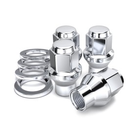 White Knight 7850-4 Chrome M14 x 2.00 ET Bulge Lug Nut, 4 Pack