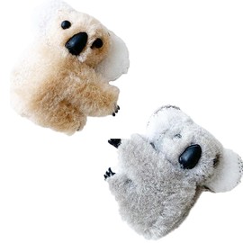 Gray and Khaki Koala Stuffed Animal Clips,Plush Koala Shaped Hair Clips,Small Stuffed Clip Hair Claws,Small Barrettes,Cute Animal Clamps Headwear Hair Accessories Cute Design