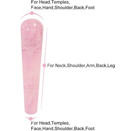 Natural Rose Quartz Massage Wand, 4.3" Crystal Massage Stick Gua Sha Scraping Massage Tool for Acupuncture Therapy Pointed Stick Treatment Crystal Wand for Women to Train Pelvic Muscles Kegel Exercise