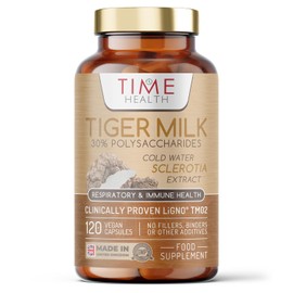 Tiger Milk Mushroom (Lignosus rhinocerus) - Clinically Studied LiGNO TM02® - >30% Polysaccharides - Respiratory, Cognitive & Immune Health - 120 Capsules - UK Made Supplement - GMP - Vegan