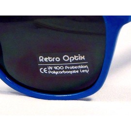 WebDeals Retro - anteojos de sol estilo clásico de los años 80, rectángulo clásico, Azul, Largen