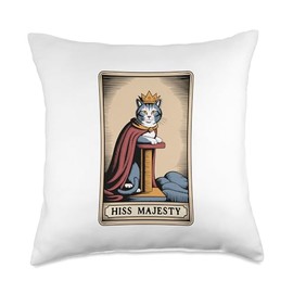 Cat Tarot Card Hiss Majesty Cat Scratching Post Tree Cat Throw Pillow