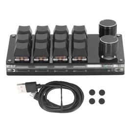 Macro Mechanical Gaming Keyboard 12 Keys 2 Knobs Programmable Wired Keyboard with Red Switch for Windows for Linux for OS X