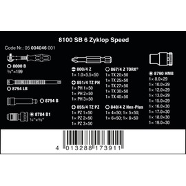 8100 SB 6 Zyklop Speed-Knarrensatz, 3/8 -Antrieb, Metrisch