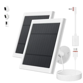 Solar Panel for Ring Camera, 2 Pack 4W Solar Charger Compatible with Rings Spotlight &All-New Stick Up Outdoor Cam Battery, 10ft Long Cable with USB-C to Ring Barrel Plug Adapter