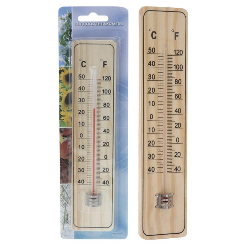 Wooden Wall-Mounted Garden Thermometer | Indoor & Outdoor Patio Thermometer