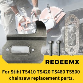 REDEEMX TS410 420 Muffler Exhaust Cooling Plate with Muffler Gasket Screw Kit Compatible with Stihl TS420 TS480 TS500 Parts Replaces OEM 4238 149 0600, 0000 141 3200