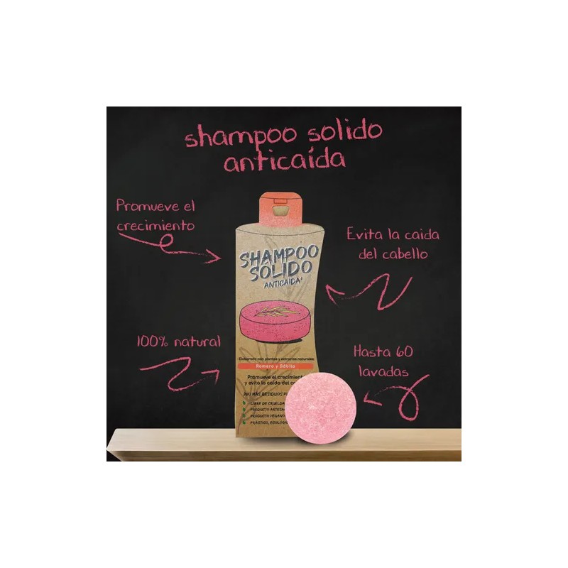 Shampoo Orgánico Sólido Anticaída Árbol Verde Con Romero Y Sábila