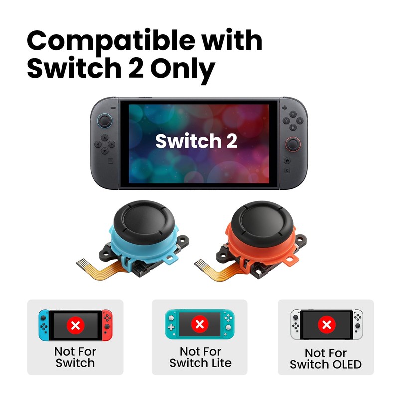 GuliKit Joystick Replacement for Switch 2, Anti-Drift TMR Magnetic 3D