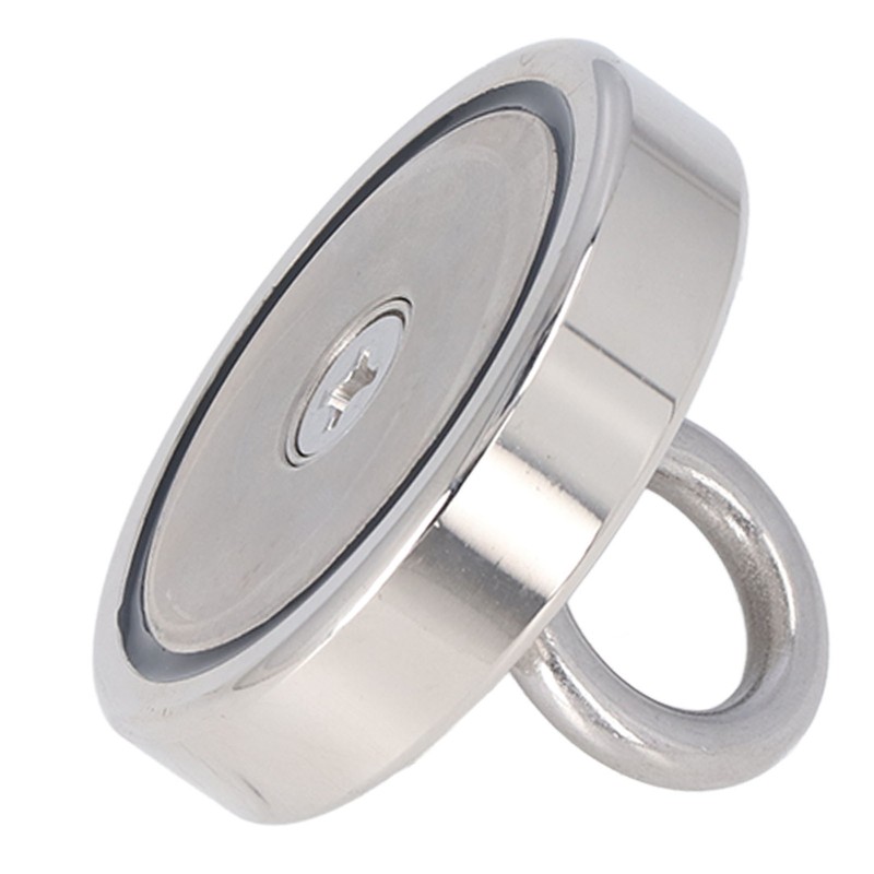 High Power Fishing Magnet NdFeB Stainless Steel Silver Neodymium Fishing
