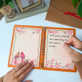 HEARTAGS- Anniversary Wood Card | 6x8 in Romantic Cardinal Couple Cherry Birthday Wooden Card For Wife, Her, Grandma, Girlfriend, Sister, Daughter, Happy Birthday Card For Mom, Women, Wedding Card